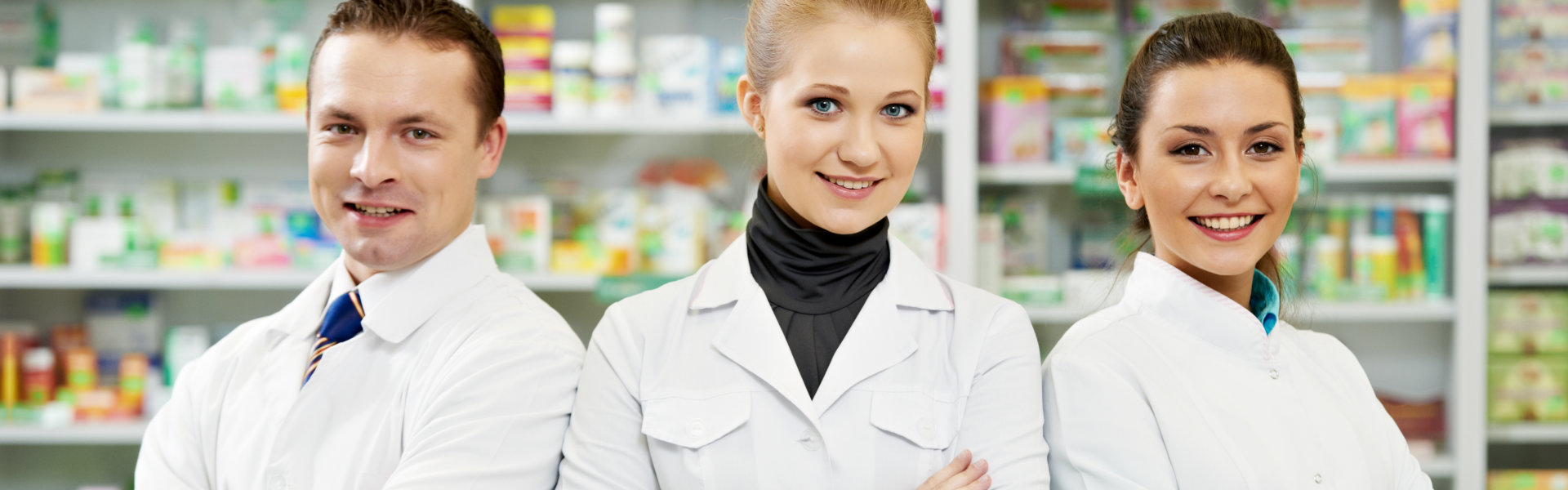 three pharmacists smiling